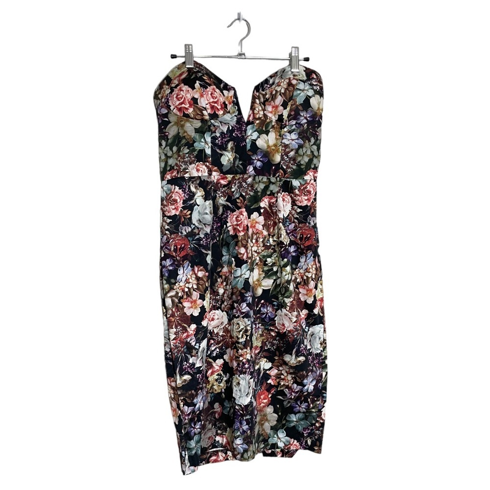 ASOS Floral Strapless Dress - Multicolor